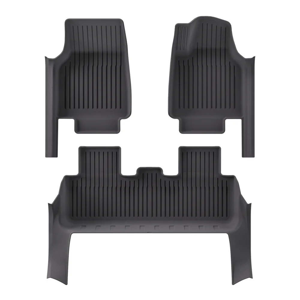 LUCKEASY for Tesla Model Y Launch 2025 Juniper 5seats Car Floor Mats TPE Foot Mat With Door Sill Protective Cover Black