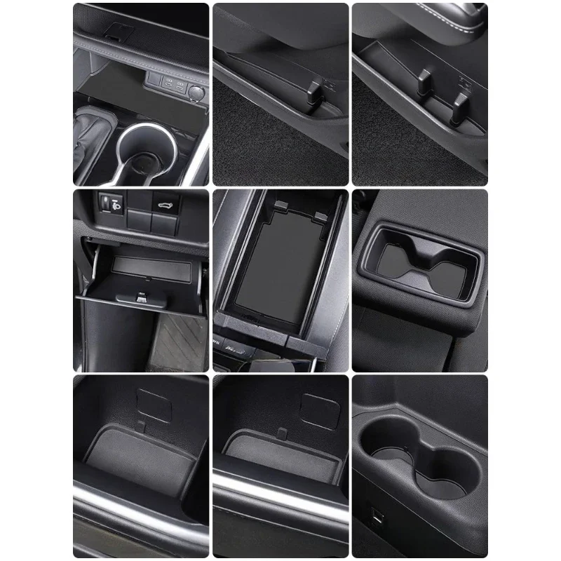 

14-Piece Eco TPE For Toyota Highlander/Crown Kluger 2024 Interior Set - Custom Storage Trays + Door Pocket Liners (OEKO-TEX)​​