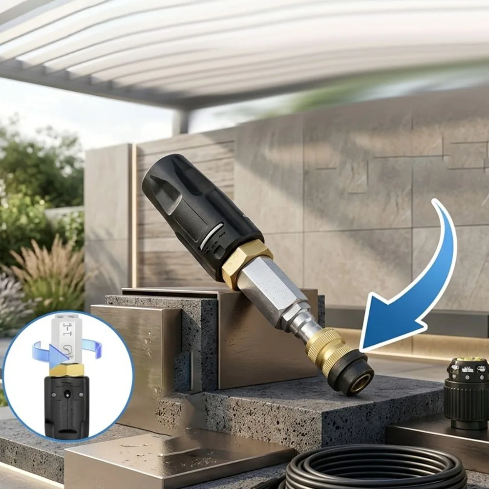 1/4 Inch Quick Connect Adjustable Downstream Nozzle 0-60 Degree Fan Spray 3-7 GPM Copper Stainless Construction