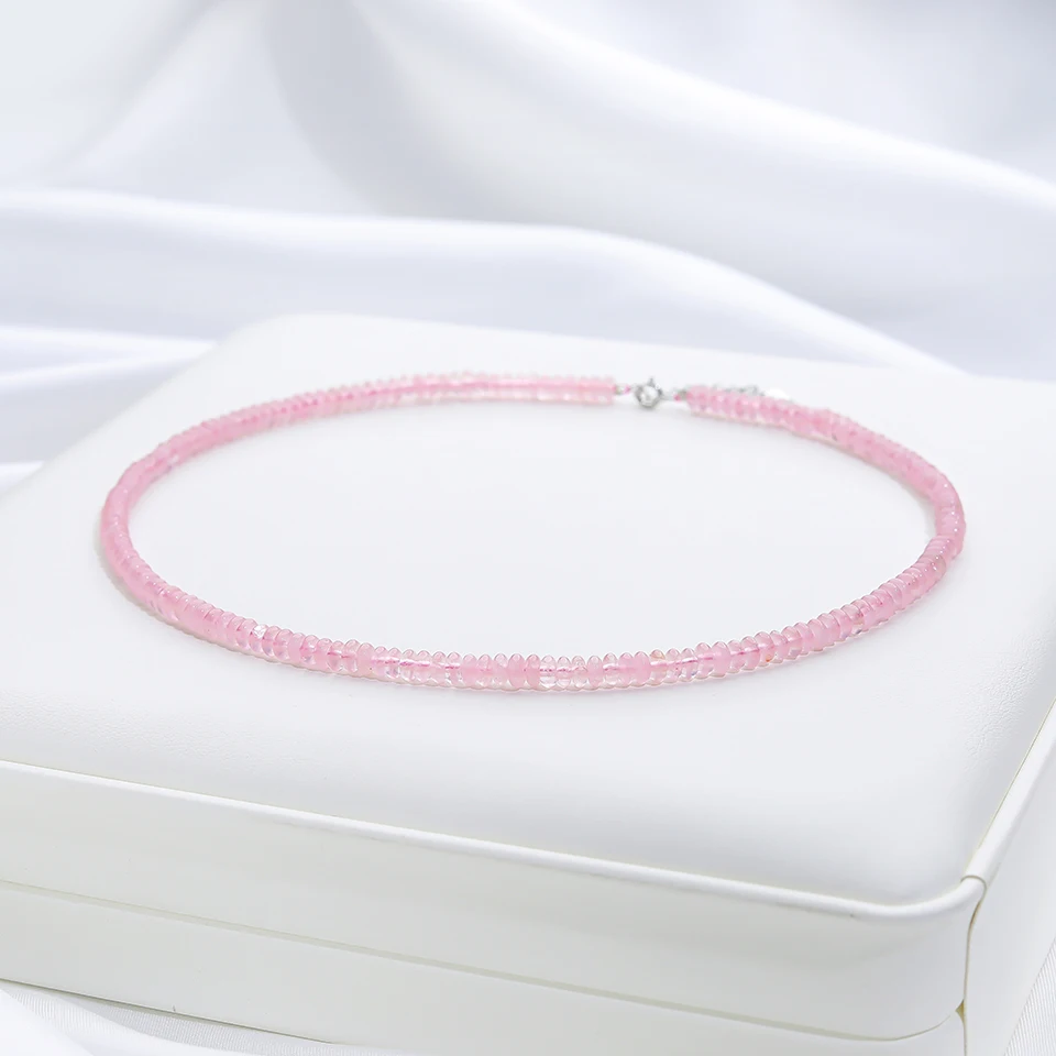 4 MM Naturstein Halskette 925 Sterling Silber Turmalin Handarbeit Halsband Schmuck Für Frauen Trend Produkte Aquamarin – Detail 9