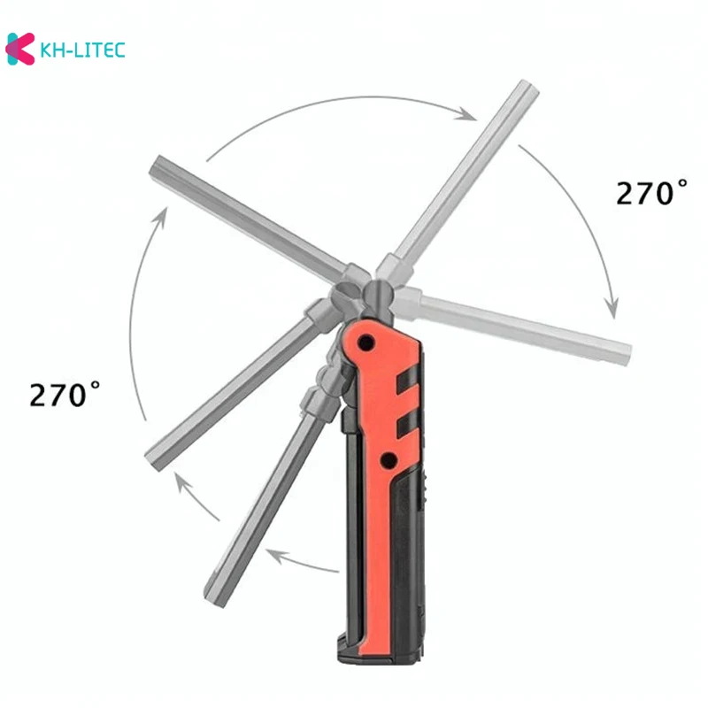 4PACK COB LED Work Light Dimmable USB Rechargeable Flashlight Inspection Lamp with Magnetic Hook Power Bank Lantern 18650 Batter