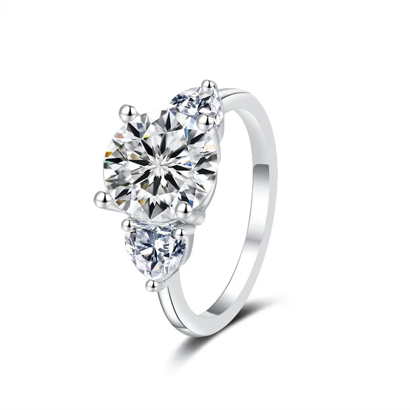 

ZFSILVER Серебро s925 Модное изысканное модное роскошное кольцо с муассанитом 3 карата с белым сердцем и лапой 4 кольца для подвесок для женщин, вечерние ювелирные изделия, подарок QCJ064