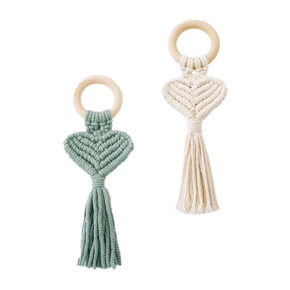 

2 Pcs Decoration Wooden Napkin Button Useful Buckle Table Dining Seasonal Rings Love Holder Napkins