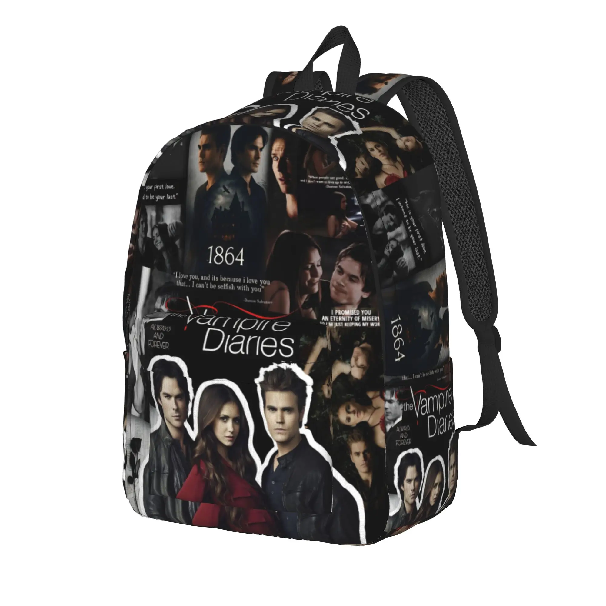 The Vampire Diaries Resuable Movie Backpack Damon Salvatore Outdoor Style Backpacks Men Quality Pattern School Bags Rucksack