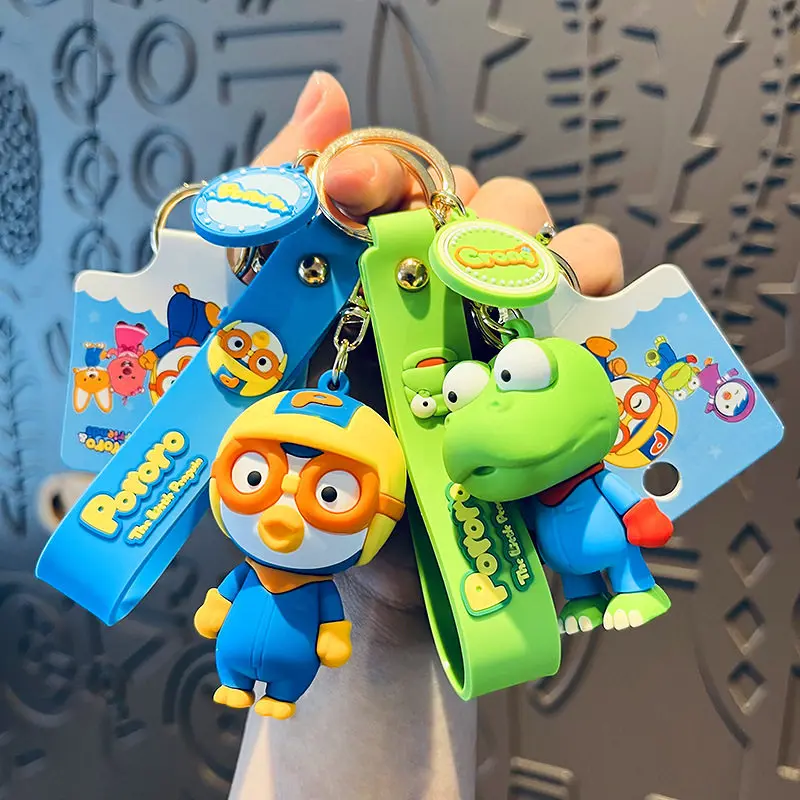 Pororo Loopy Crong Cute Character Figurine Model Creative Kawaii Girl Heart Keychain Student Backpack Pendant Decoration Gift view 2