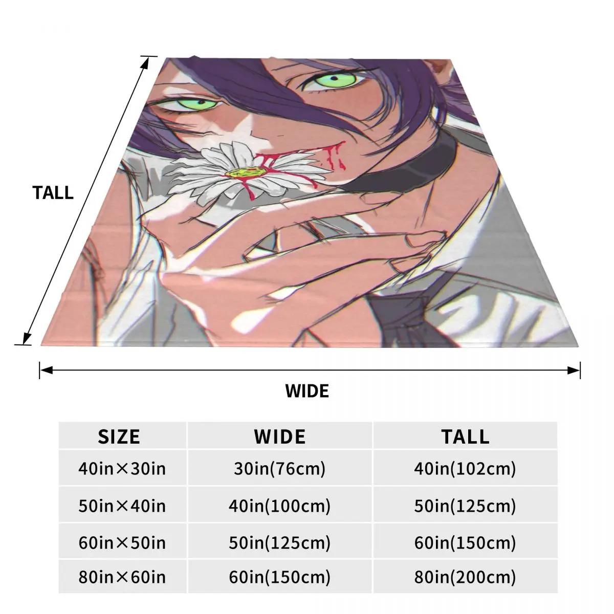 Reze Anime Chainsaw Man (13) Blanket Flannel Sofa Throw Blanket Multi-function for Couch Bedding Office Throws Bedspread Quilt