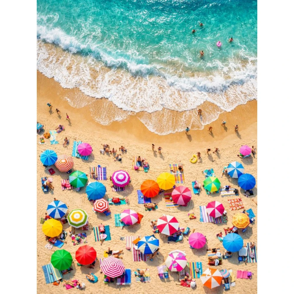 

Beach Vacation Seaside 500/1000/1200/2000 PCS Jigsaw Puzzles Scenery Family Activity Relaxing Game for Living Room Home Decor