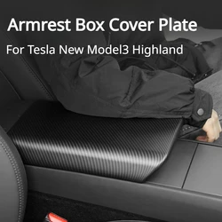 Armrest Box Cover for Tesla Model 3+ Armrest Box Cover Plate Protective Cover Shell ABS Car Accessories New Model3 Highland 2024