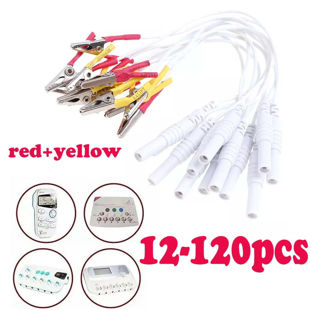 12-120pcs Alligator Clip Cable Electronic Acupuncture Treatment Instrumeh Clip