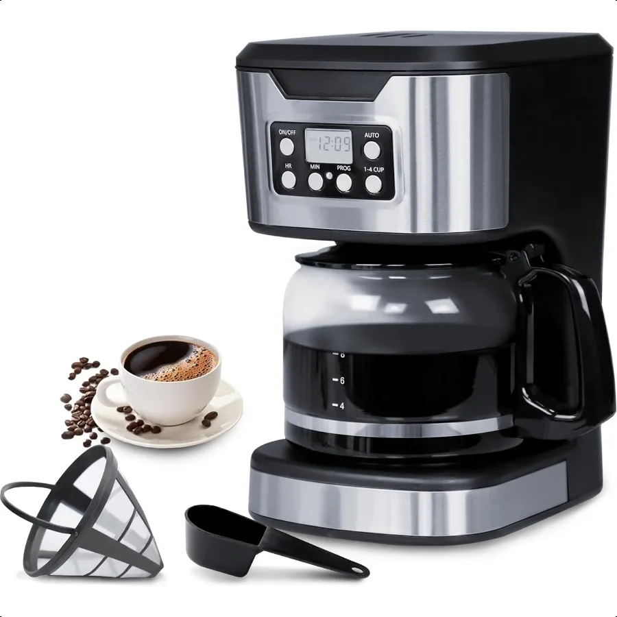 

Programmable Coffee Maker 12 Cup Brew Drip coffee hine Fully Automatic 14 Cup Setting Stainl Steel Keep Warm Function Household