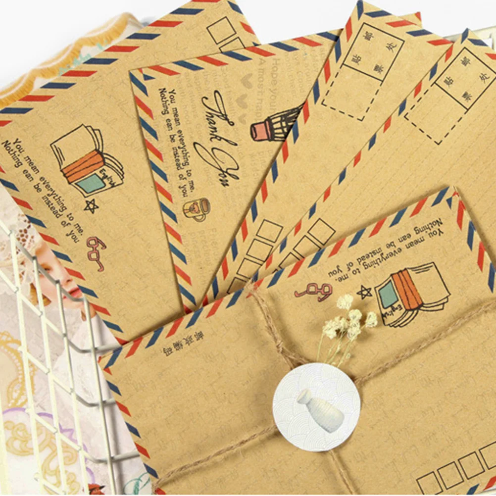 8Pcs Paper Envelope Retro Style Lightweight Secure Seal for Documents Brochures Greeting Cards Mailing Protection Exquisite