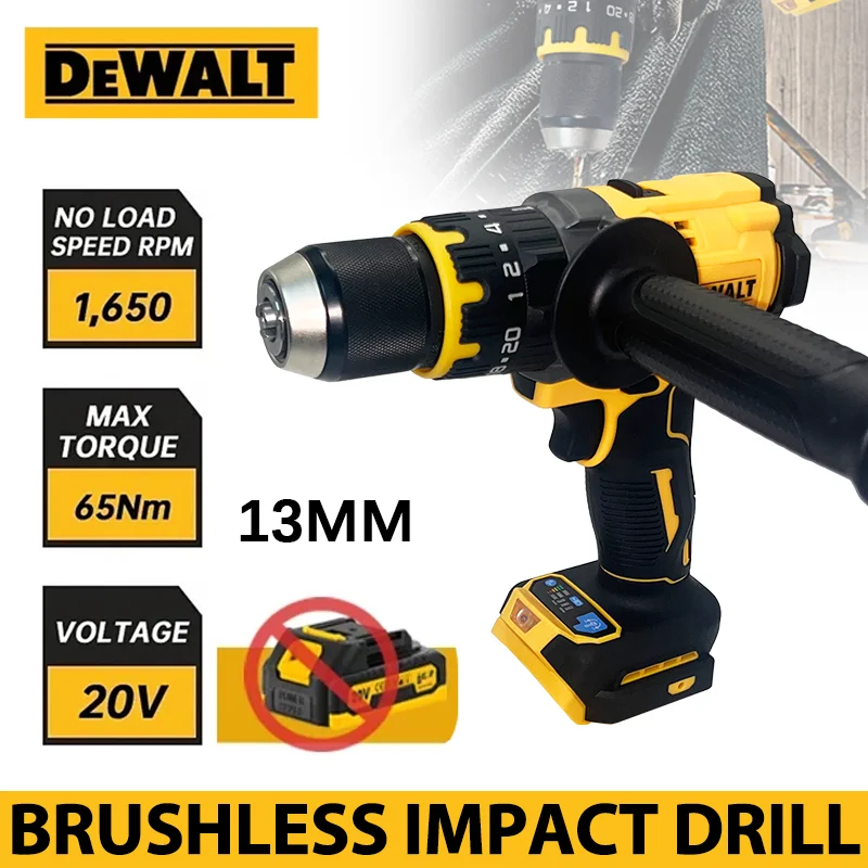 

Dewalt DCD800 13 мм электрическая дрель, ударная дрель, бесщеточный беспроводной шуруповерт, домашние электроинструменты для Dewalt с батареей 20 в