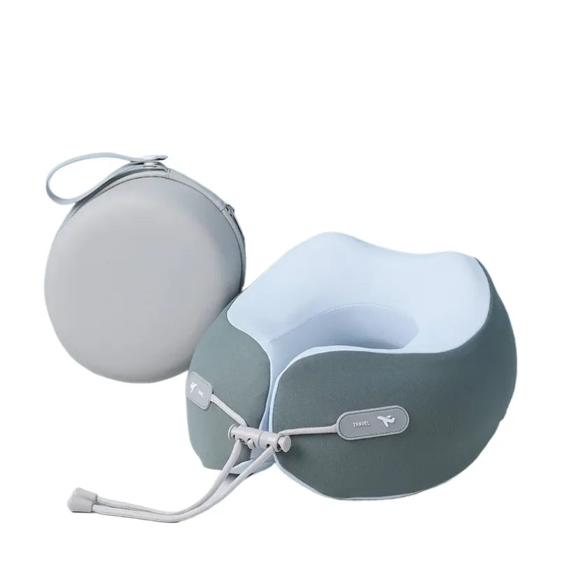 

Portable Memory Foam Neck Pillow – Travel & Office Nap Neck Support – Foldable Airplane Pillow – Custom Logo Option