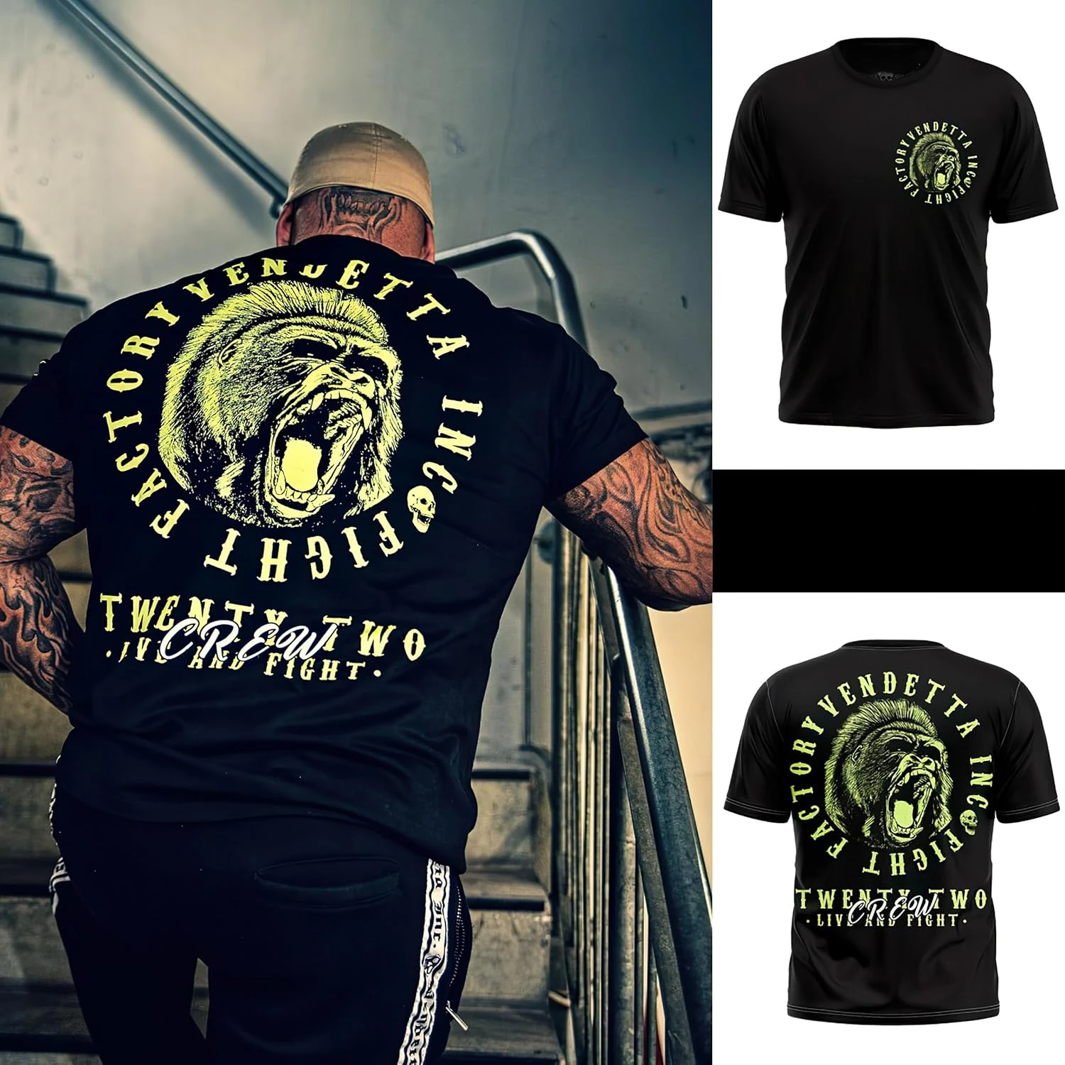 Gorilla Fight Factory MMA Gym Combat Training T-Shirt 100% Cotton O-Neck Short Sleeve Summer Casual Mens T-shirt Size S-3XL