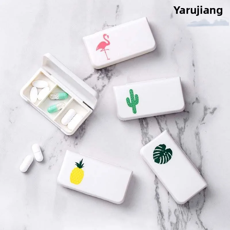 Portable  Health Box Three Grids Ultra Thin Morning And Night Medicine Box for Outing Single Individual Storage Organizer