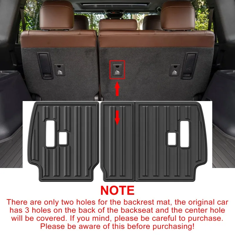 لكزس GX550 GX550h 5 مقاعد نموذج 2025 2024 الحصير سيارة الجذع مسند الظهر وسادة TPE ثلاثية الأبعاد المضادة للانزلاق القدم حصيرة حماية الأسود