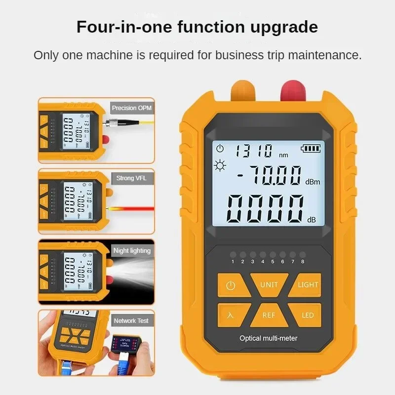 

New Mini 4 in 1 OPM Visual Fault Locator 15mW 20mW Rj45 Cable Tester Integrated Optical Power Meter High Precision Fiber Optic