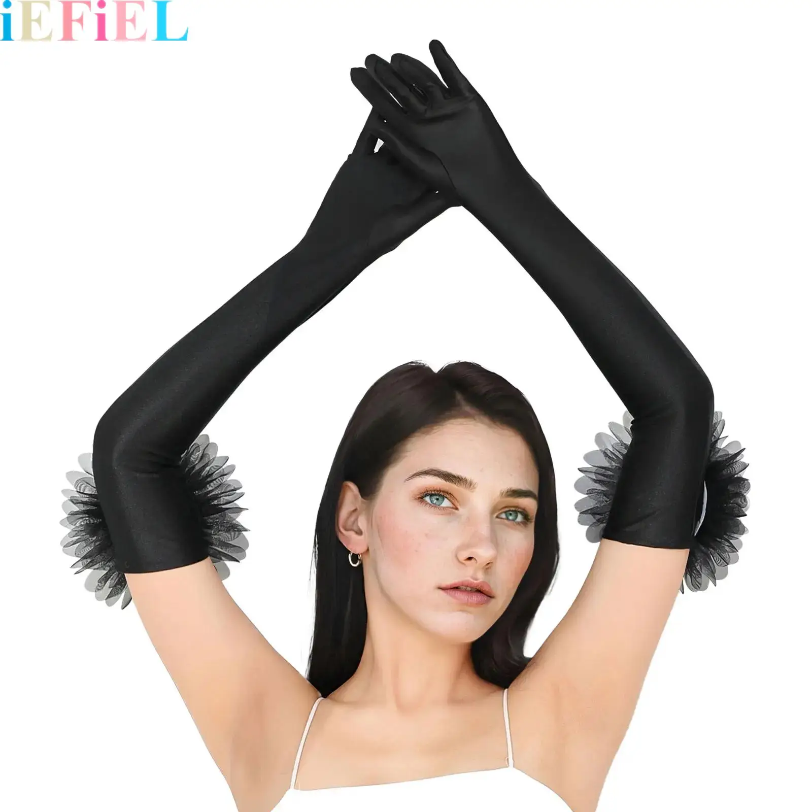 

1Pair Women Above Elbow Length Long Gloves Dance Performance Gloves Dress Up Accessories for Stage Performance