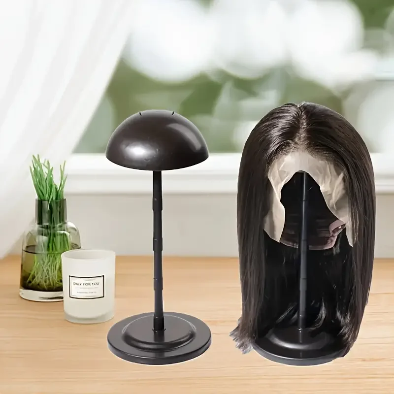 Black Plastic Wig Stand For Wigs & Hat Display Stands Mushroom Bracket Adjustable Portable Wig Display Stands Pink White Color