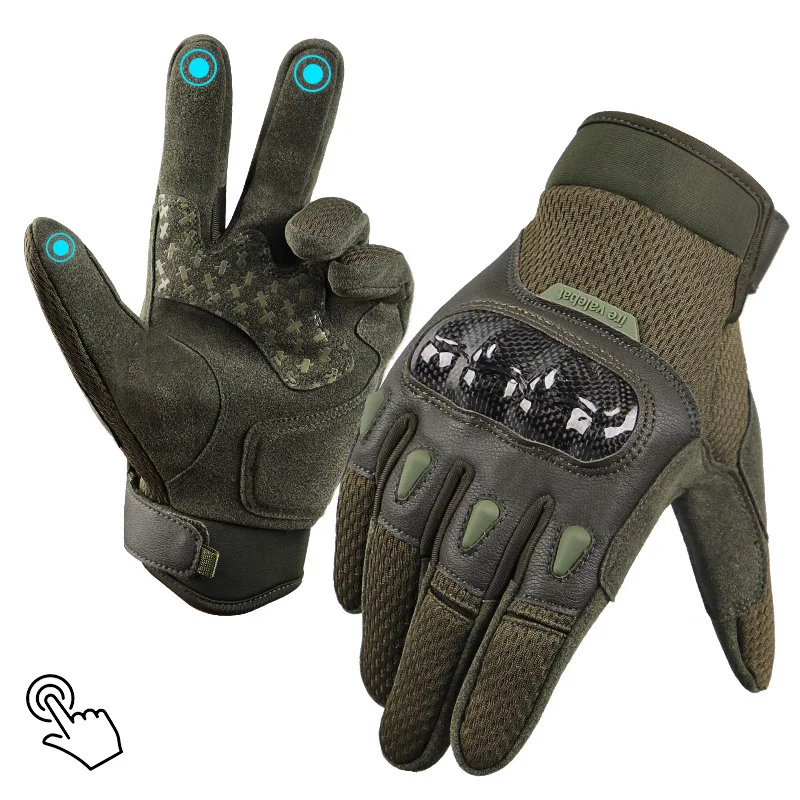 

New tactical Gloves Combat CS Shooting Anti-collision Carbon Fiber Shell Anti-fall Anti-slip Wear Touch Screen Riding Gloves