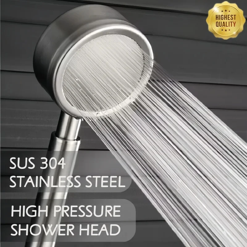 

SUS 304 Stainless Steel Bathroom Handheld Shower Head High Pressure Water Saving Sprayer Nozzle Supercharged Rainfall Showerhead