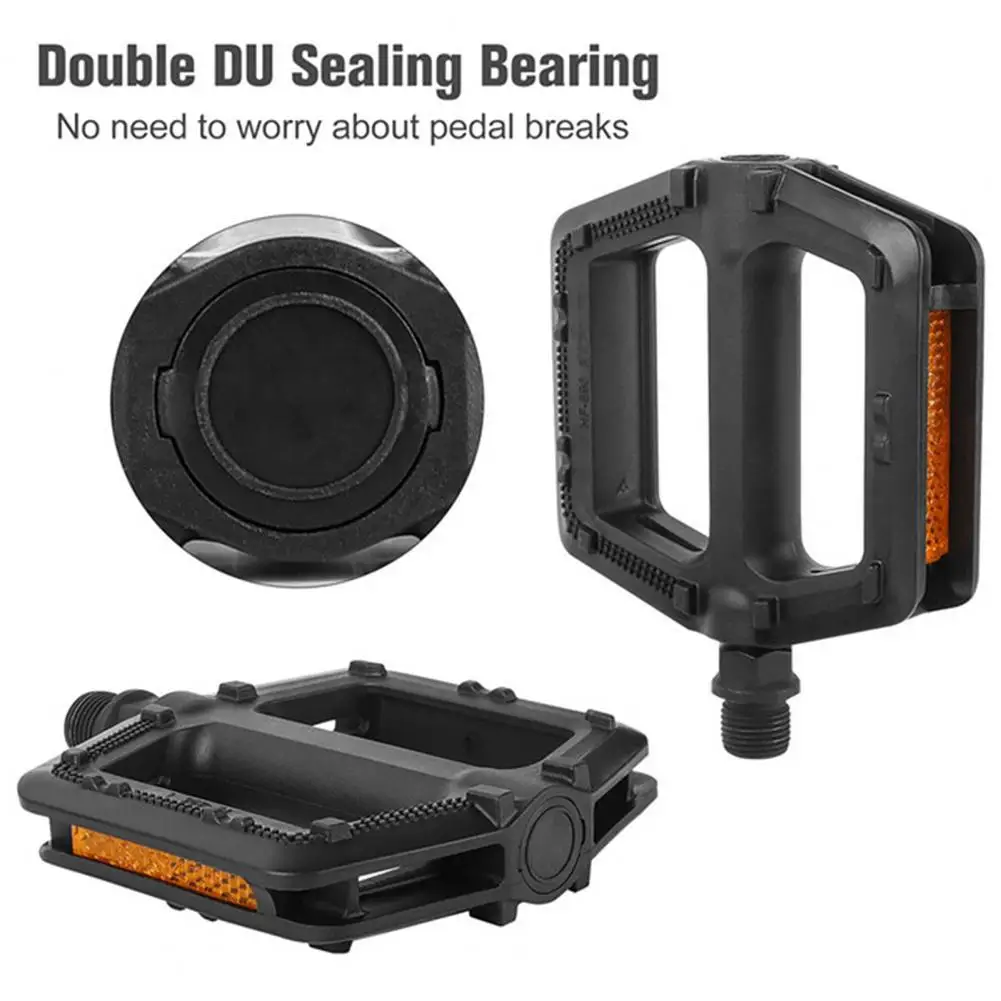 2Pcs Bike Pedal Universal Lightweight Left Right Mountain Road Folding Bicycle Flat Pedal Platform Bike Replacement Accessories