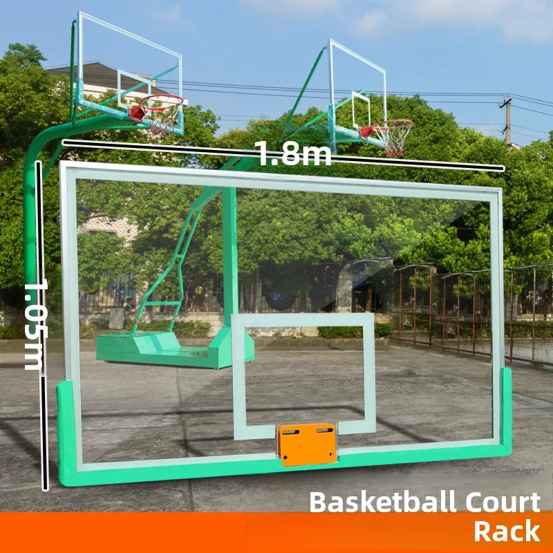 

Outdoor Stand Adult Baskeall Board Tempered Glass Baskeall Baboard for Youth And Teens Official Size Sports Fitn