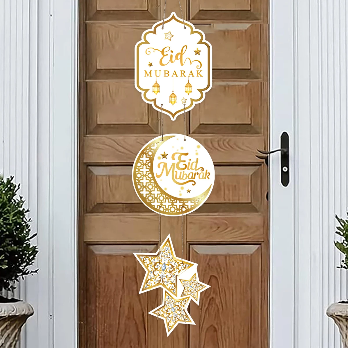 Eid Mubarak Door Hanging Flag Kareem Ramadan Decor for Home 2025 Ramadan Mubarak Islamic Muslim Party Decor Happy Eid Al Adha