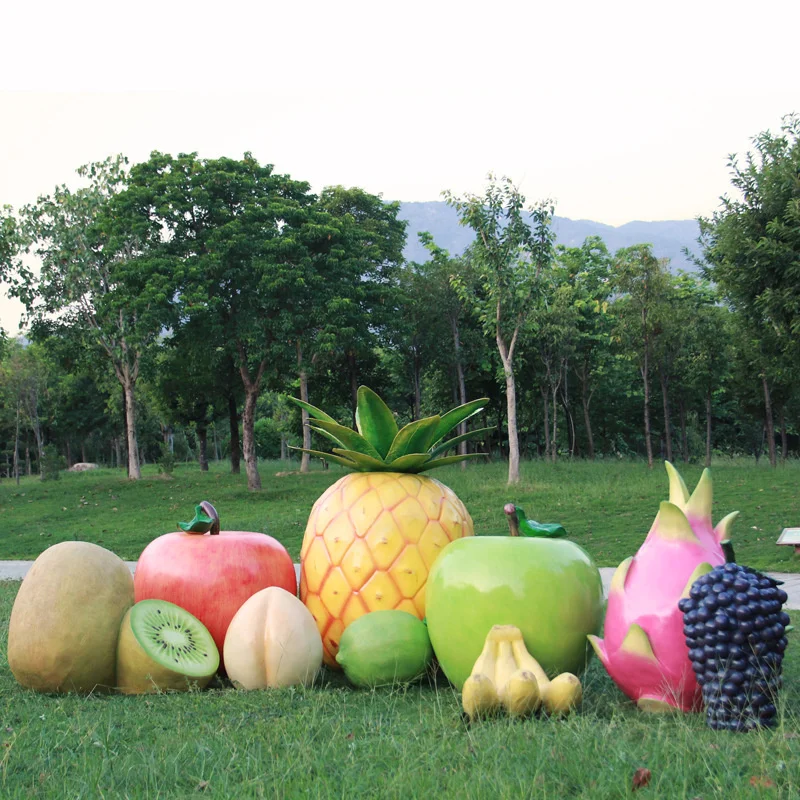 Outdoor simulation of large vegetables, fruits, glass fiber reinforced plastic sculptures, plants, watermelon, corn, pasture,