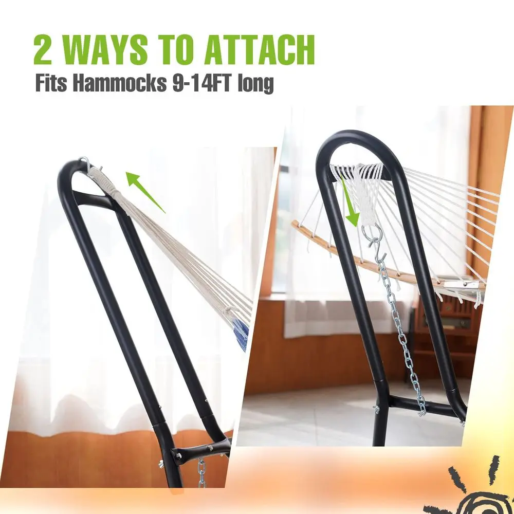 

2 Person Steel Hammock Stand 550 lb Capacity, Portable Hammock Frame Stand Heavy Duty for 9 to 14Feet Hammocks, Carry Bag Inclu