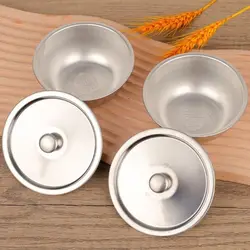 1Pcs 304 Stainless Steel Rice Bowl With Lid Soup Bowl Steamed Rice Bowl Anti-Scalding Child Small Bowl Cuisine Kitchen Tableware