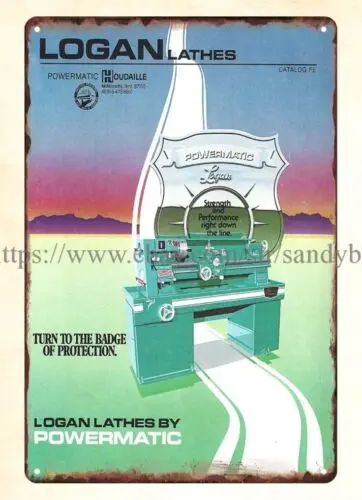 1980 Logan Lathes metal work metal tin sign wall art images home decor