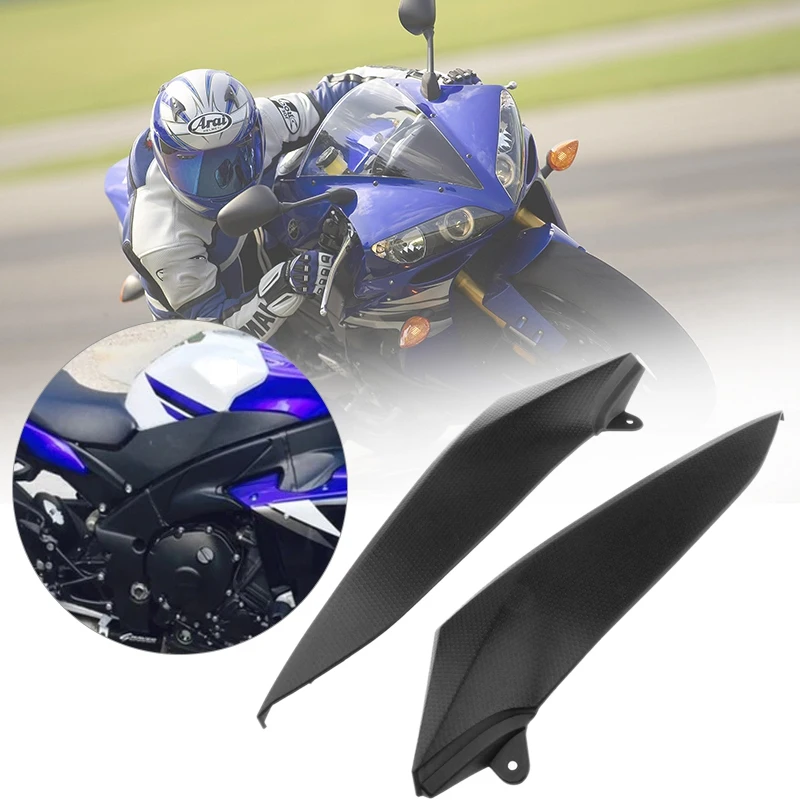 Motorcycle Black Gas Tank Side Cover Panel Fairing Trim Cowl for Yamaha YZF R1 2004-2006 YZF-R1