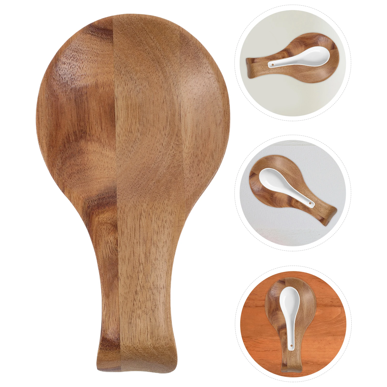 

Wooden Spoon Rest Holder Decorative Tray Acacia Wood Kitchen Counter Farmhouse Light Brown Utensil Organizer Cook Stove Small