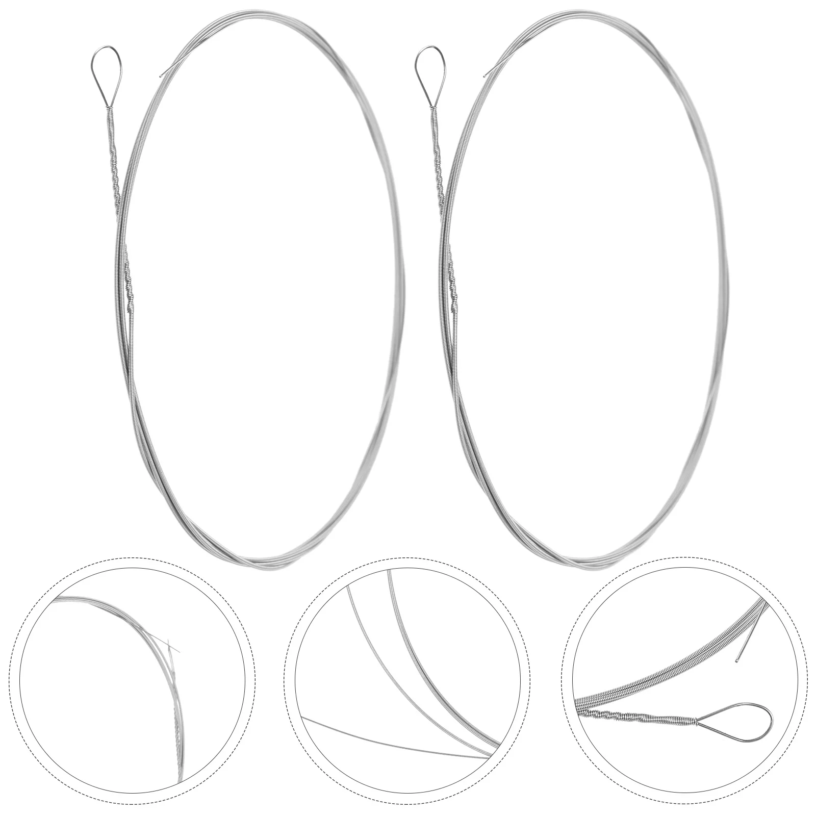 

2 Pcs Musical Instrument Yangqin String Accessories Replacement Dulcimer Steel Parts