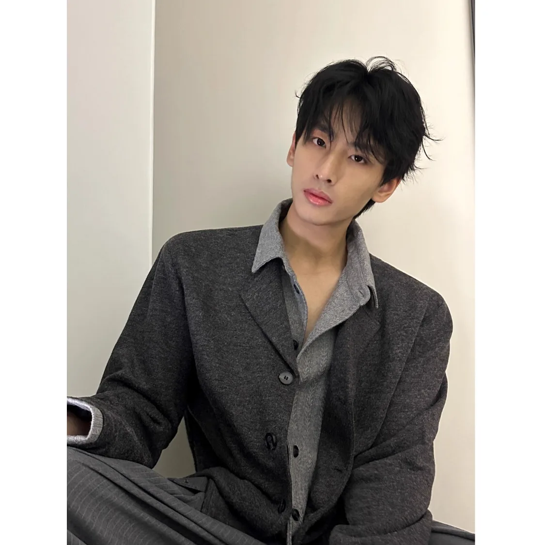 

Original ClearForm Youth Faion Patchwork Color Blo Wheat Spike Open Cardigan Knitted Sweater Polyester Long Sve Spring...