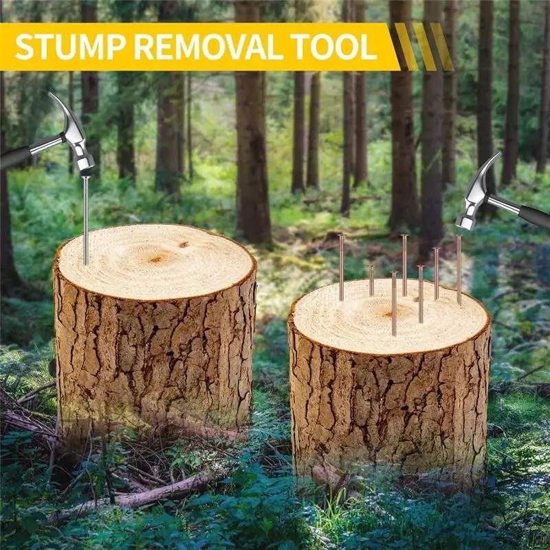 AEE2-Copper Nails Kit, 3.5 Inch Stump Removal Spikes,Pure Copper Nails, Stump Removal Tool For Trees Stumps Landscaping