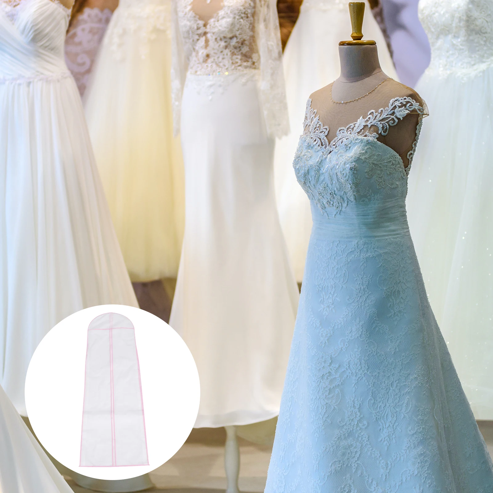 

Wedding Dress 150cm Nonwoven Bridal Garment Bag Bridal Garment Bag for Dress Dust Cover Ball Gowns Storage Home Use