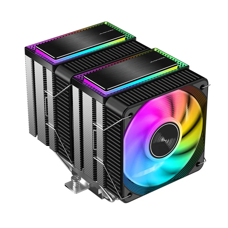 

JIUSHARK 6-Heatpipe CPU Air Cooler, Dual 100mm ARGB Fans, 250W TDP Metal Brushed Top, for Intel LGA1700/AMD AM5