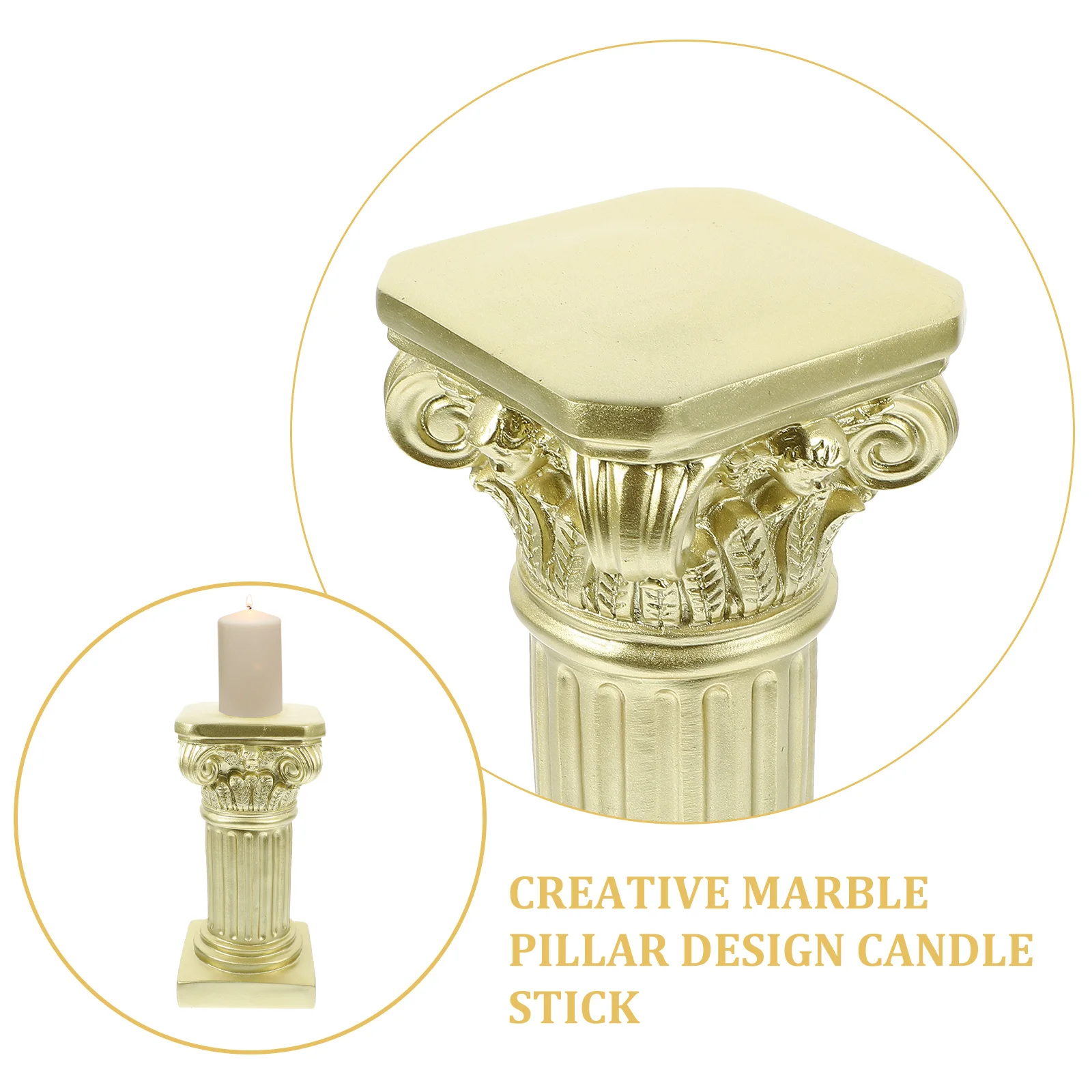 

1Pcs Roman Pillar Candleholder Nordic Resin Candlestick Marble Pillar Creative Home Decor Party Desktop Stand Warm