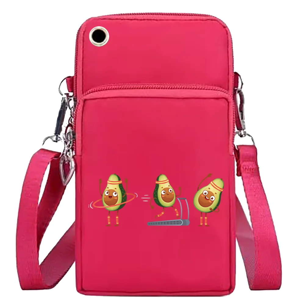 Mobile Phone Bag Women Wallets Card Holder Shoulder Bags Avocado Print Arm Pack Apple/Huawei/Xiaomi Universal Cell Phone Packet