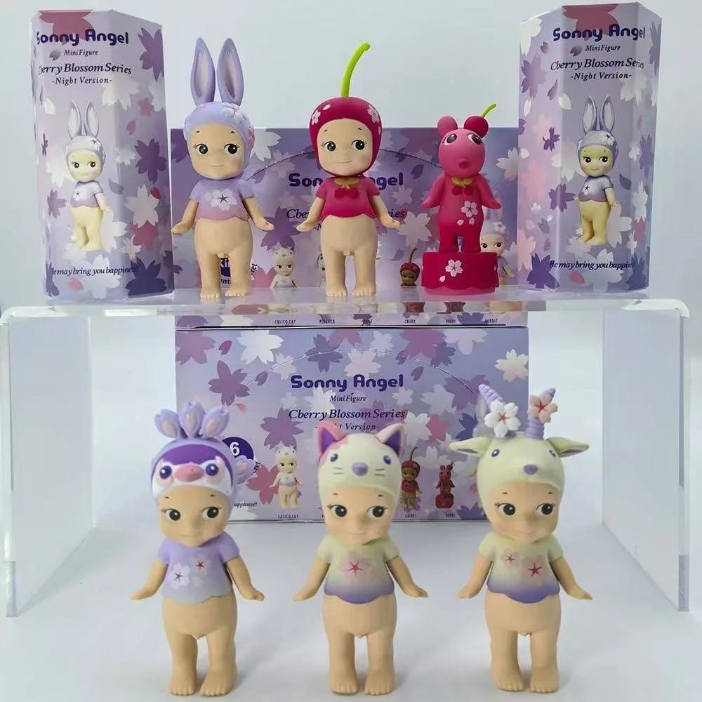 

New Sonny Angel Blind Box Mini Figure Cherry Blossom Series Night Version Rabbit Surprise Tideplay Fans Toy Cure Doll Lucky Gift
