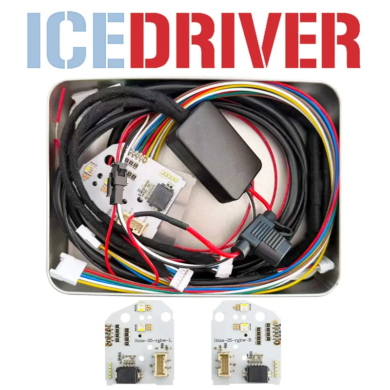 Icedriver for SEAT Ateca DRL RGBW multicolor LED boards daytime running lights RGB lighting bulbs for LED headlights