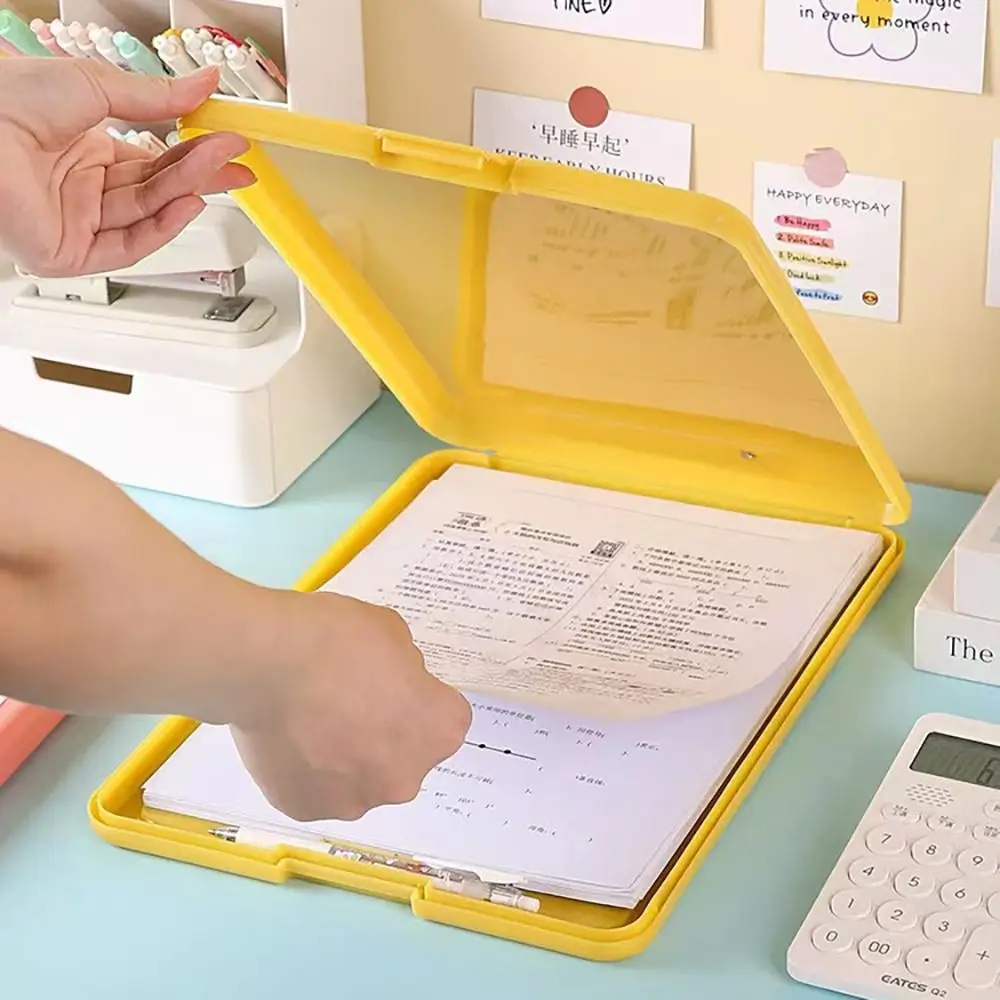 High Quality Dual-use File Box 2-in-1 Plastic A4 File Folder Waterproof Memo Clip Board Stationery