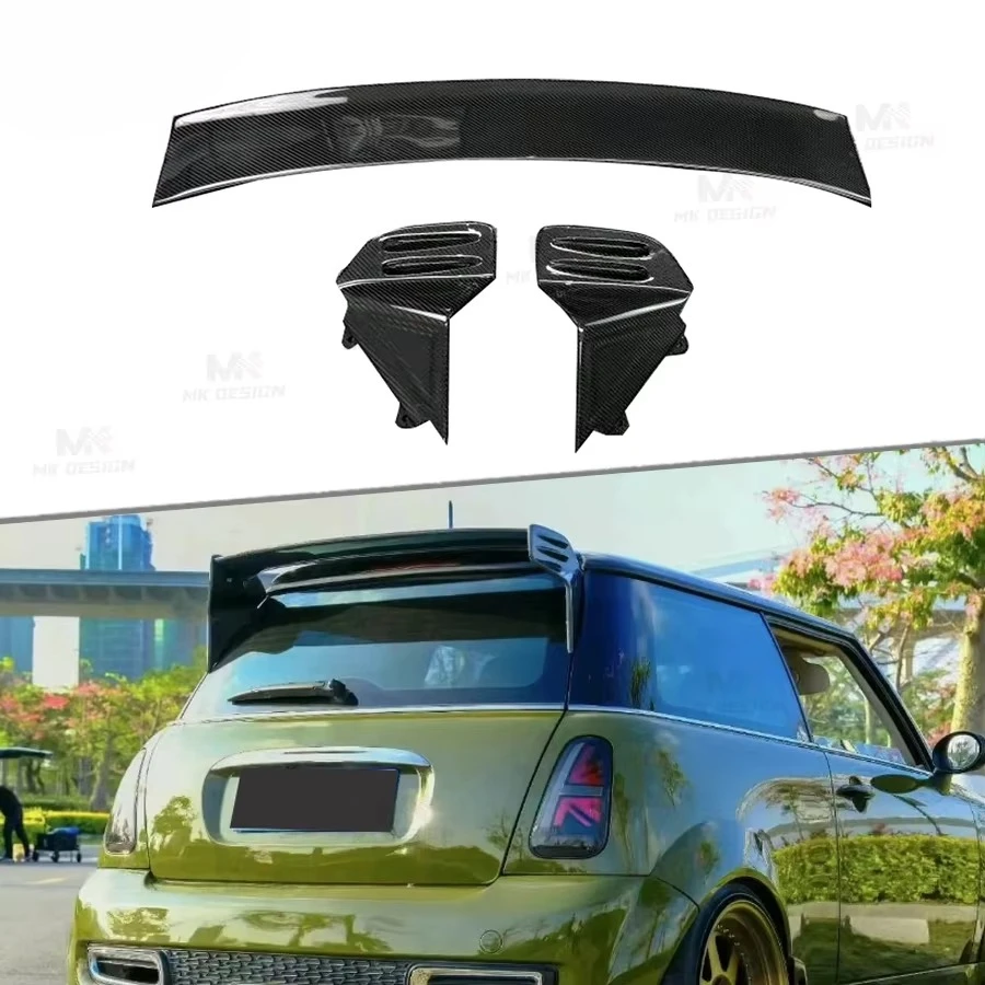

Real Carbon Fiber Rear Roof Spoiler Wing For Mini Cooper S R56 High Quality JCW Style Roof Wing Spoiler Car Wing Auto Styling