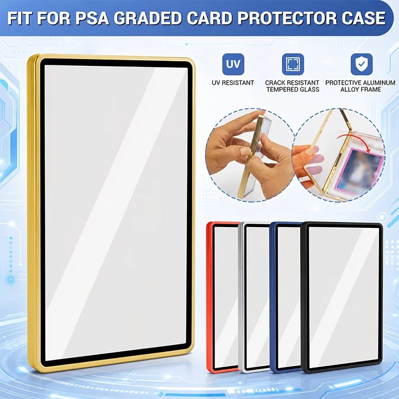 5PCS 35PT Aluminum Alloy Graded Card Cases For PSA/CGC Magnetic UV Protector Card Case Holder Box