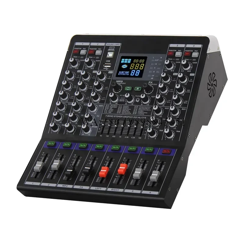 WMWMNU Professional Audio Mixer 4-channel 99DSP Effects Dj Controller/audio Console Mixer USB/BT/MP3 Sound Card Audio Mixer