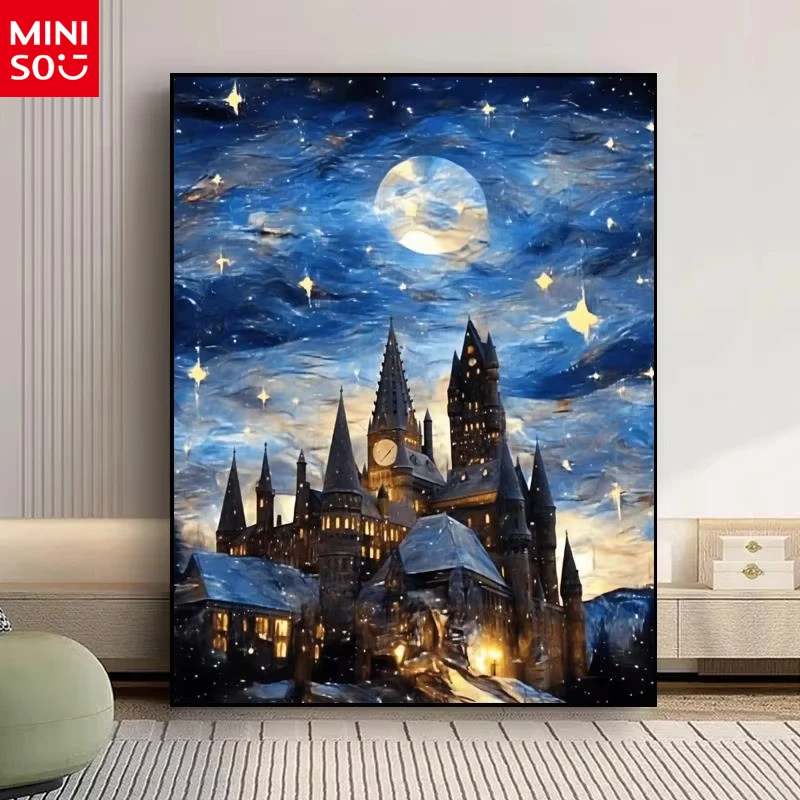 MINISO Ölgemälde nach Zahlen Harry Potter Magic Castle DIY Zahl Zeichnung Leinwand Bilder nach Zahlen Home Decor rahmenlos