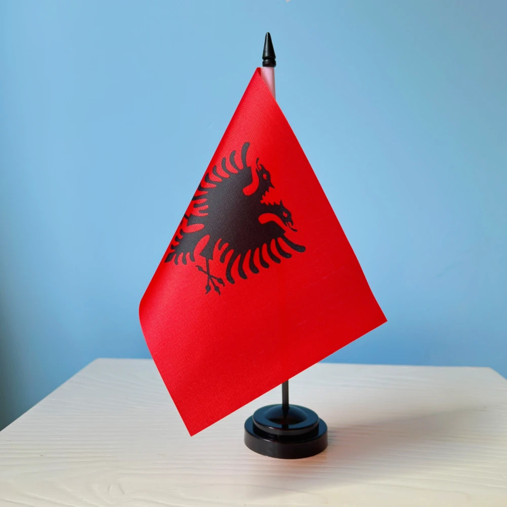 14x21cm Office Desk Albania Flag National Albania Country Banner