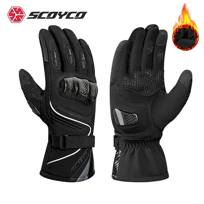 

SCOYCO мотоциклетные перчатки зимние теплые мотоциклетные перчатки с полным пальцем мужские и женские водонепроницаемые Luvas сенсорный экран мотокросс велосипед Guantes